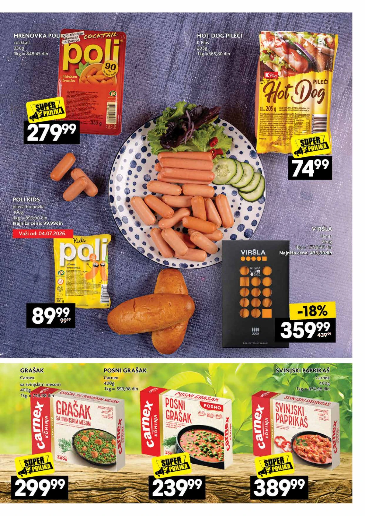 IDEA, Roda i Mercator katalog delikatesa – izbor viršli i gotovih jela na strani 7
