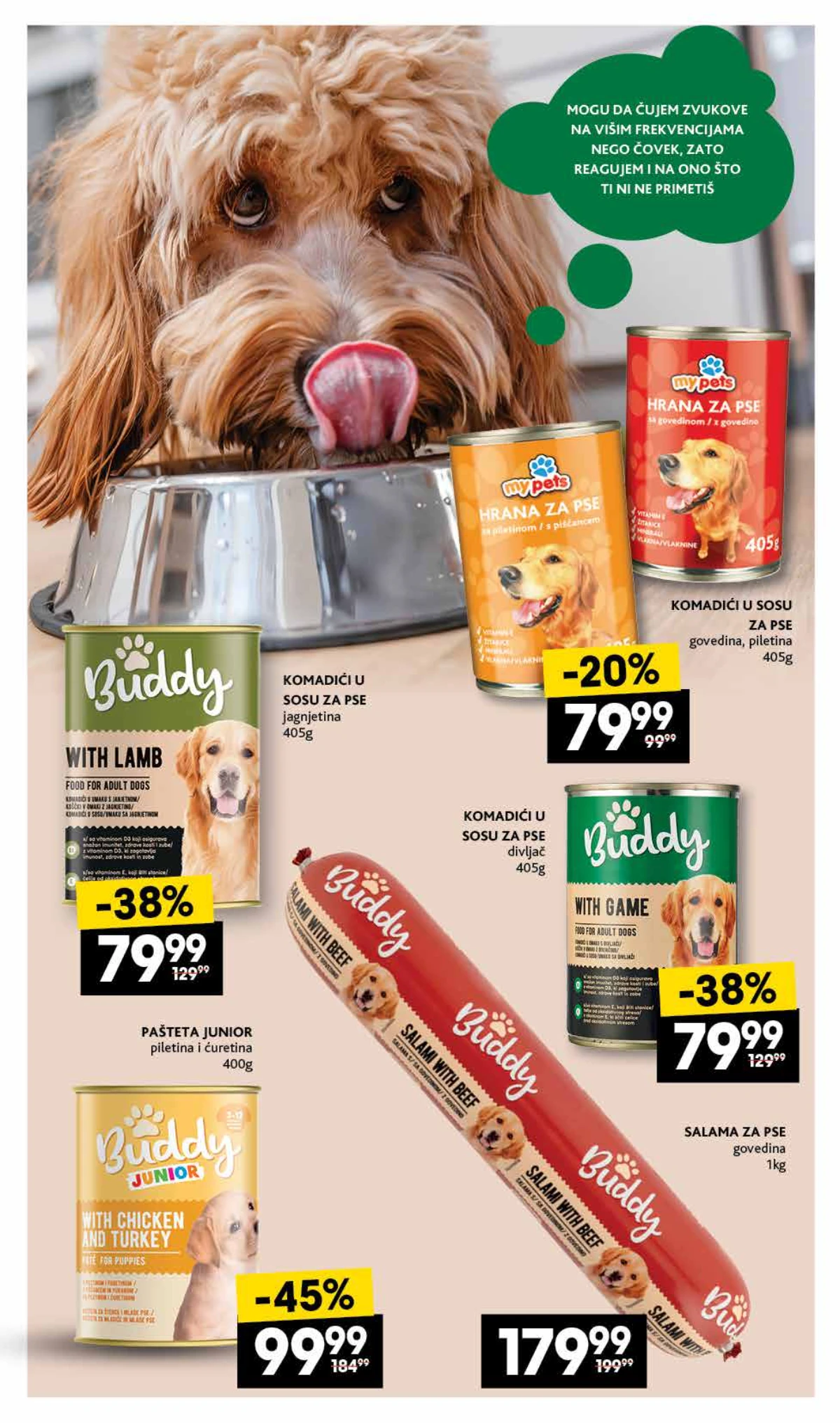 IDEA Roda Mercator akcija za ljubimce strana 3 – Buddy konzerve i salame za pse na sniženju