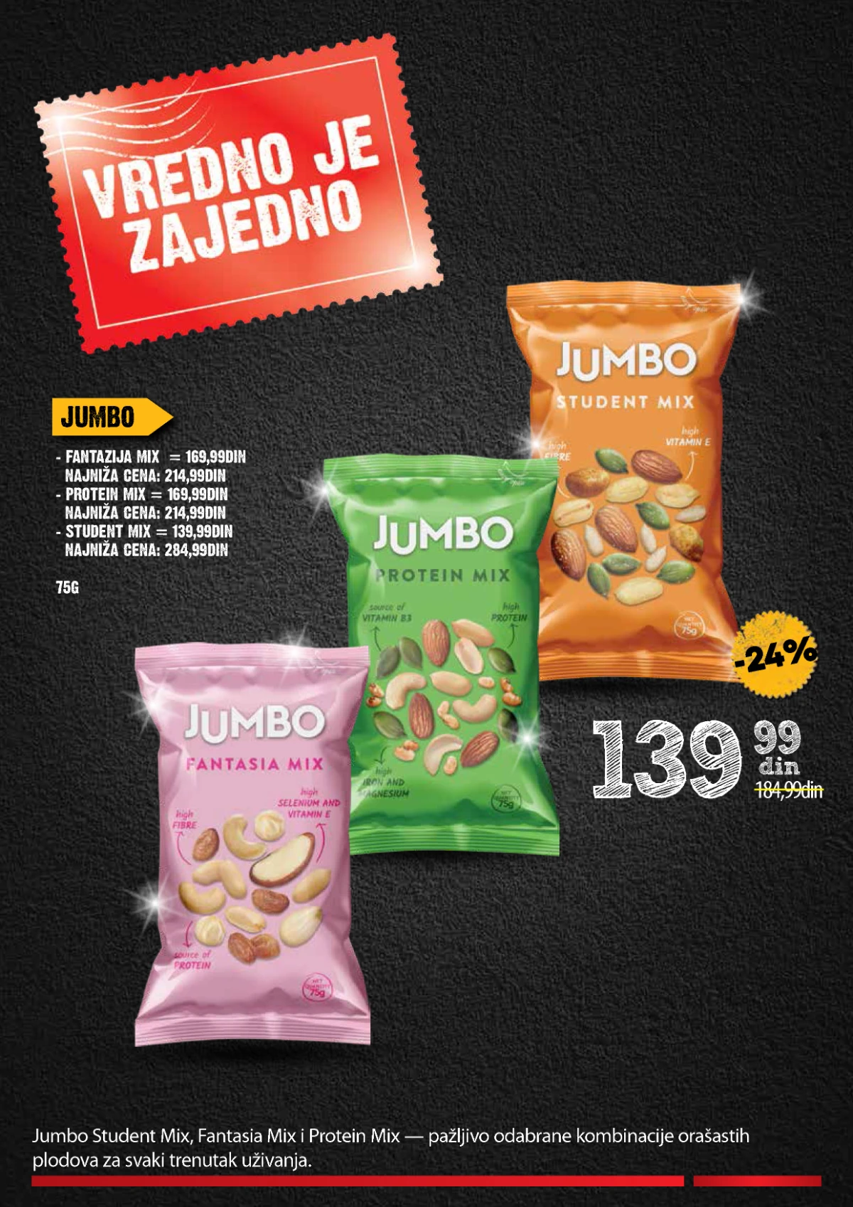 IDEA Roda Mercator katalog strana 13 – Jumbo miks IDEA Roda Mercator akcija strana 13 – Jumbo Student Mix, Protein Mix i Fantasia Mix