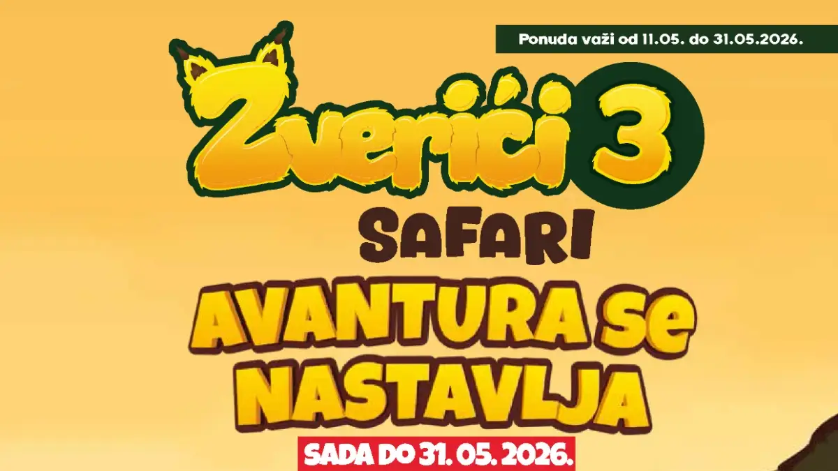 IDEA Roda Mercator Zverići 3 Safari akcija maj 2026 plišane igračke nalepnice i katalog sniženja
