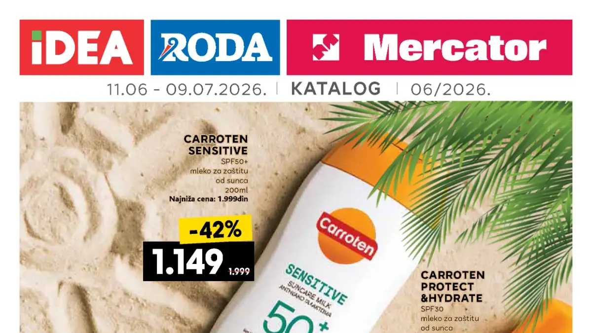IDEA, Roda i Mercator neprehrana katalog do 54% popusta – kozmetika, zaštita od sunca i proizvodi za bebe