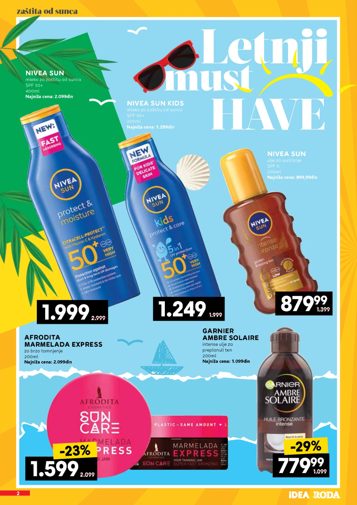 Nivea Sun, Garnier i Afrodita proizvodi za zaštitu od sunca na akciji