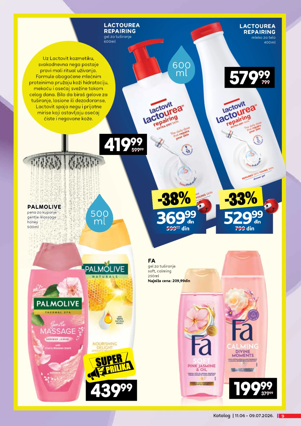 Lactovit, Palmolive i Fa proizvodi za negu tela