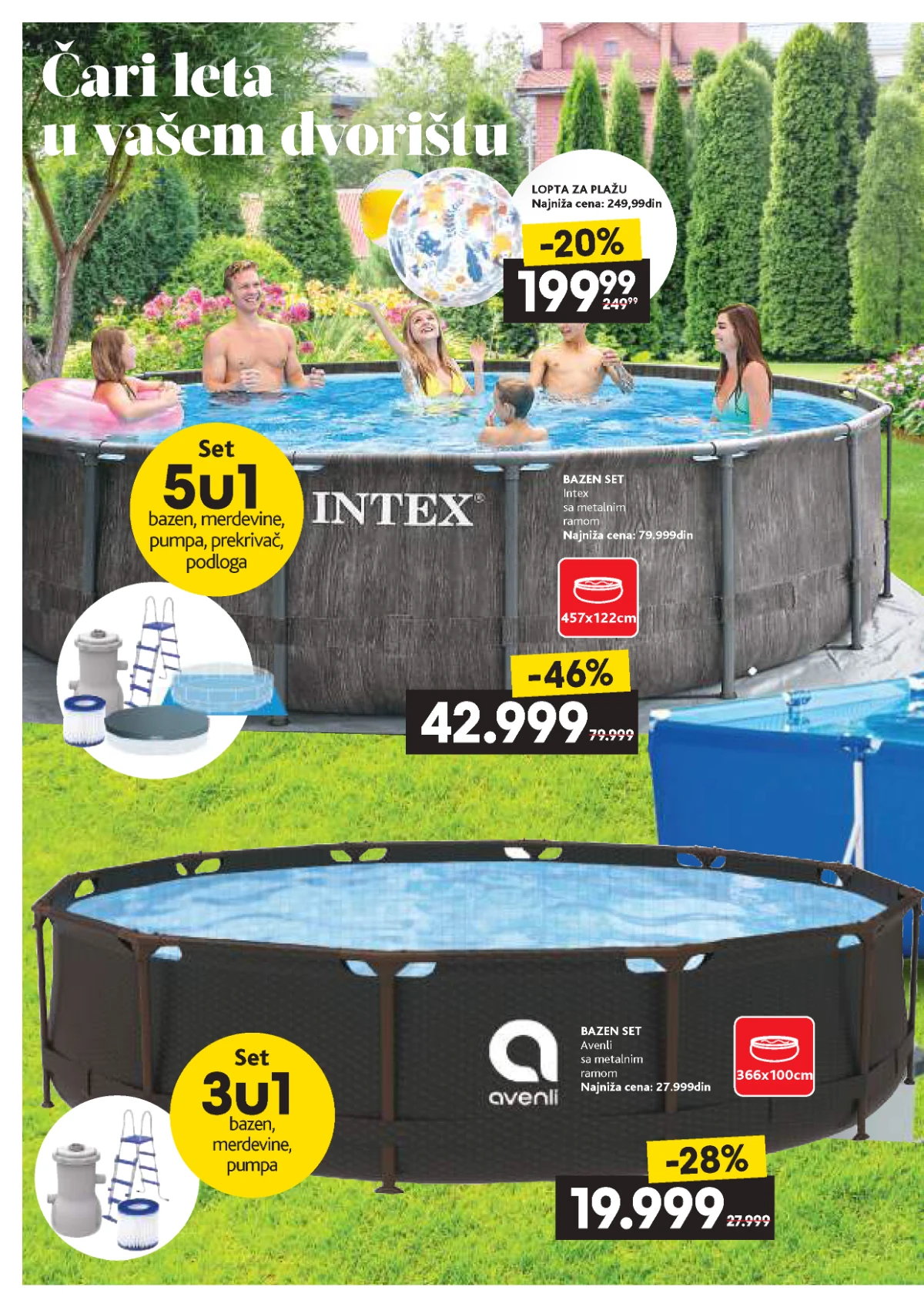 IDEA i RODA katalog strana 4 – bazeni Intex i Avenli sa akcijskim cenama