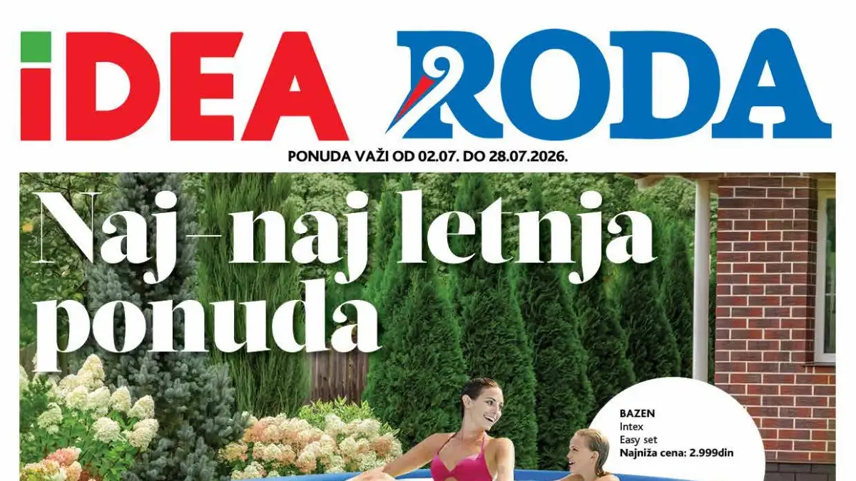 IDEA i RODA letnji katalog do 28.07.2026 – popusti do 41% na bazene, opremu za leto i proizvode za dvorište