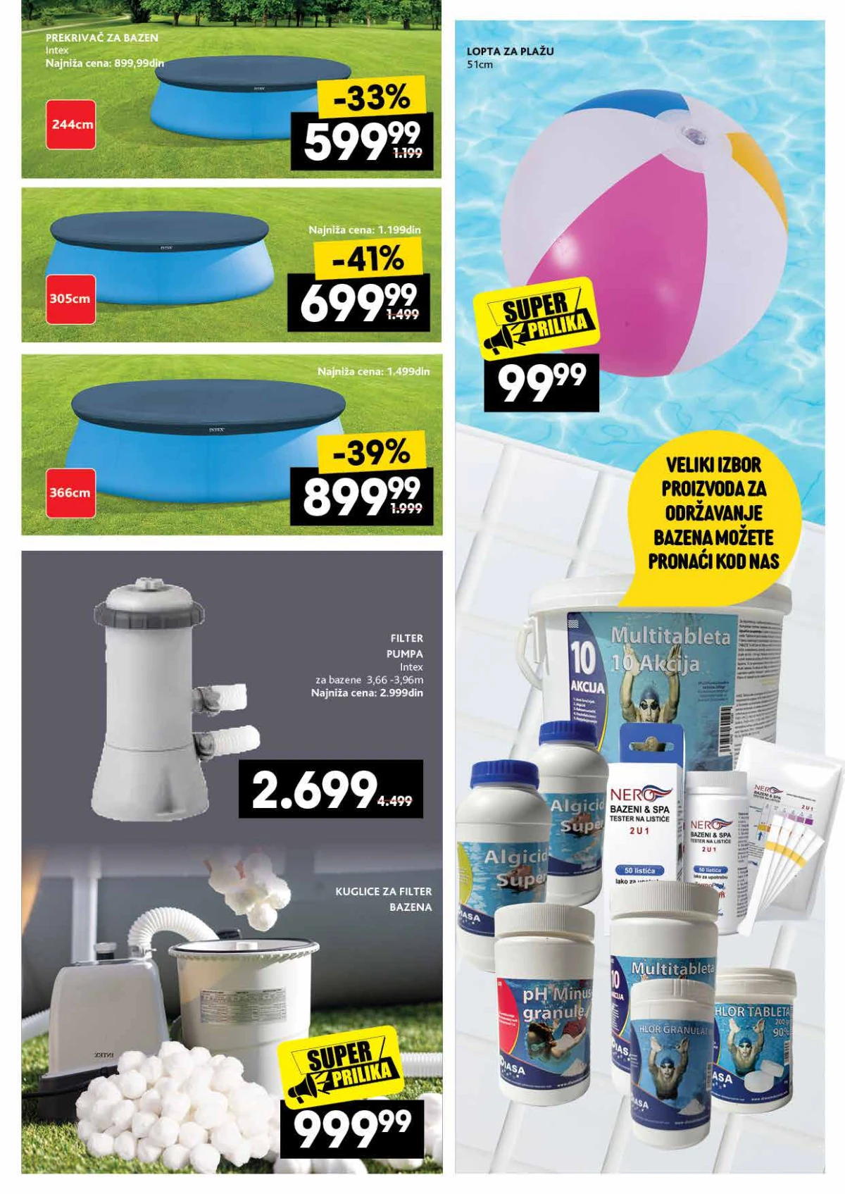 IDEA i RODA letnji katalog strana 9 – prekrivači, filteri i sredstva za održavanje bazena