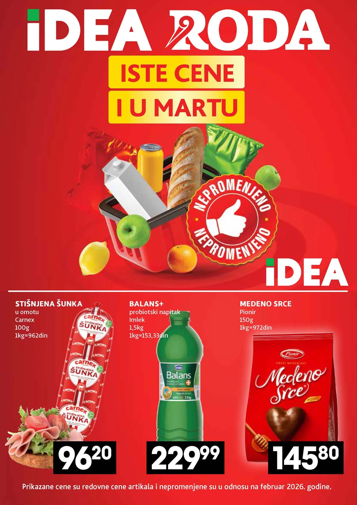 Roda akcija Iste cene i u martu katalog sniženja proizvoda do 25. marta 2026 strana 1