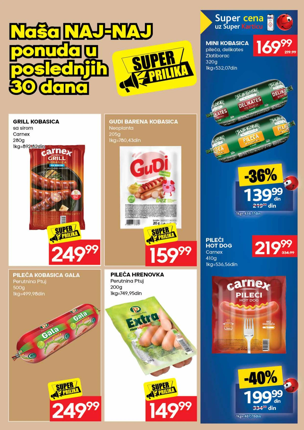 IDEA Super prilika – Carnex i Zlatiborac kobasice i pileći hot dog uz popuste do 40%