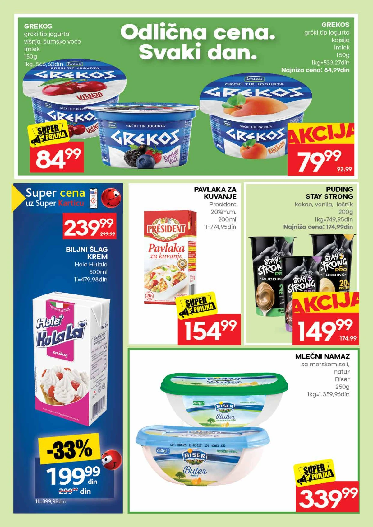 IDEA katalog – Grekos jogurt, biljni šlag, pavlaka za kuvanje i mlečni namaz na akciji