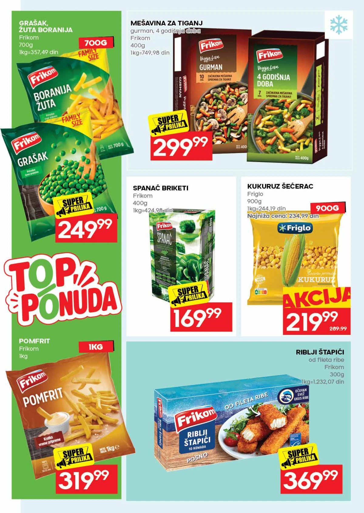 IDEA katalog – Frikom grašak, boranija, pomfrit, spanać, kukuruz i riblji štapići