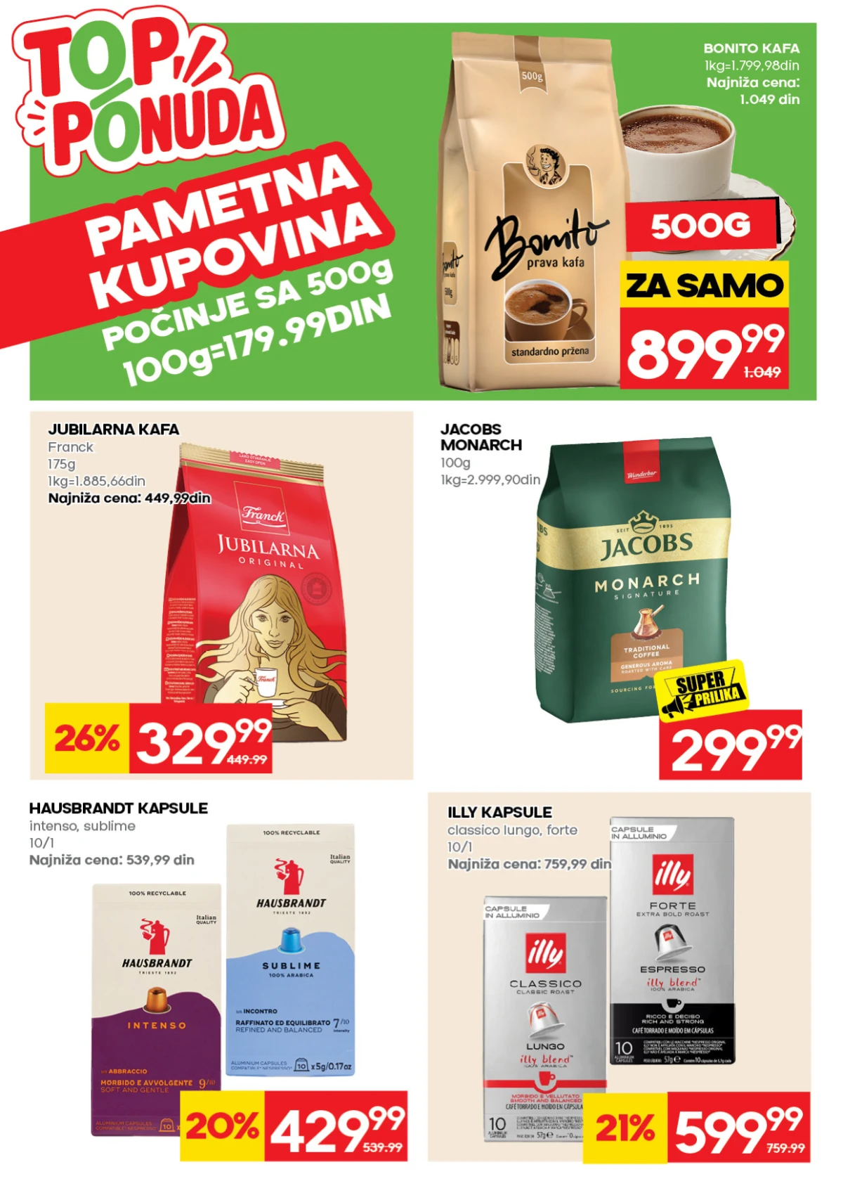 IDEA katalog – Bonito, Frank Jubilarnа, Jacobs i kapsule za kafu na akciji
