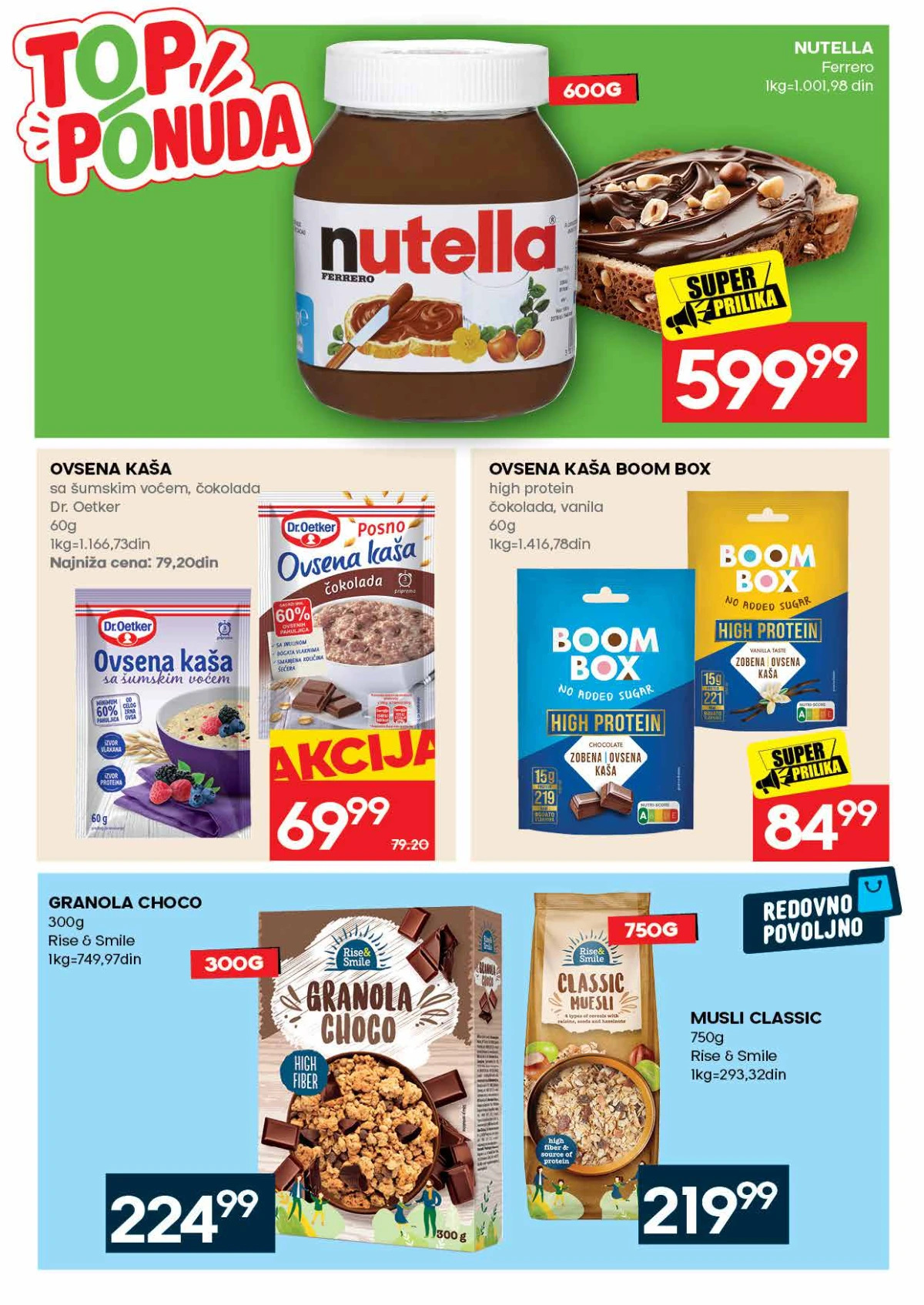 IDEA katalog – Nutella 600 g, ovsena kaša, granola i musli na akciji