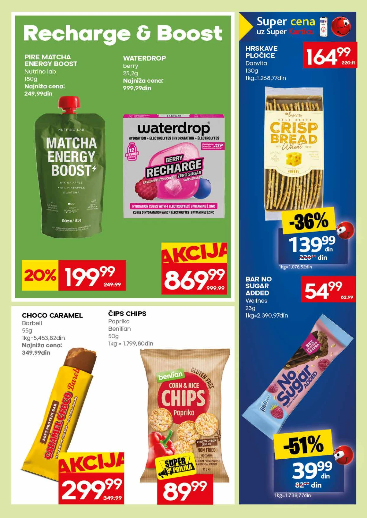 IDEA katalog – Matcha Energy Boost, Waterdrop, proteinske pločice i grickalice
