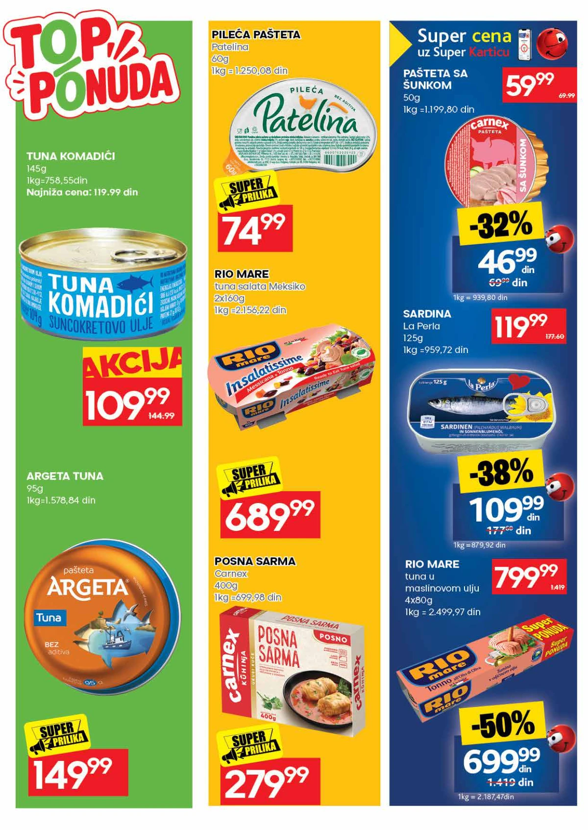 IDEA katalog – tuna, Argeta, paštete, sardina i Rio Mare na akciji