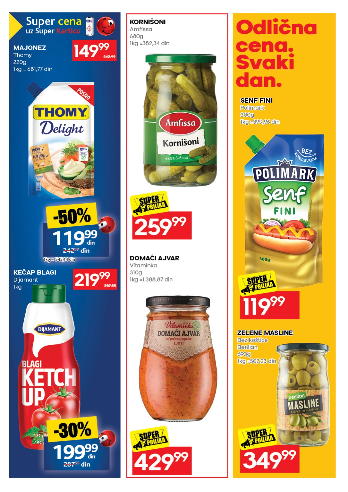IDEA katalog – Thomy majonez, Dijamant kečap, kornišoni, ajvar, senf i masline