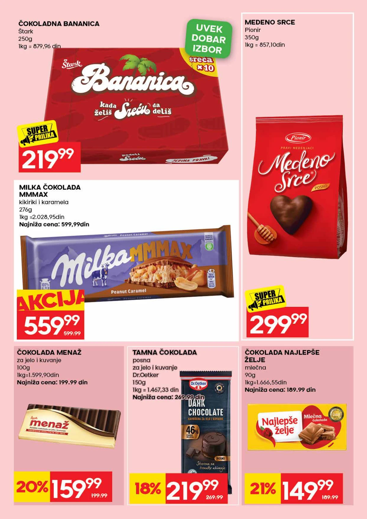 IDEA katalog – Bananica, Milka, Medeno srce i čokolade na akciji