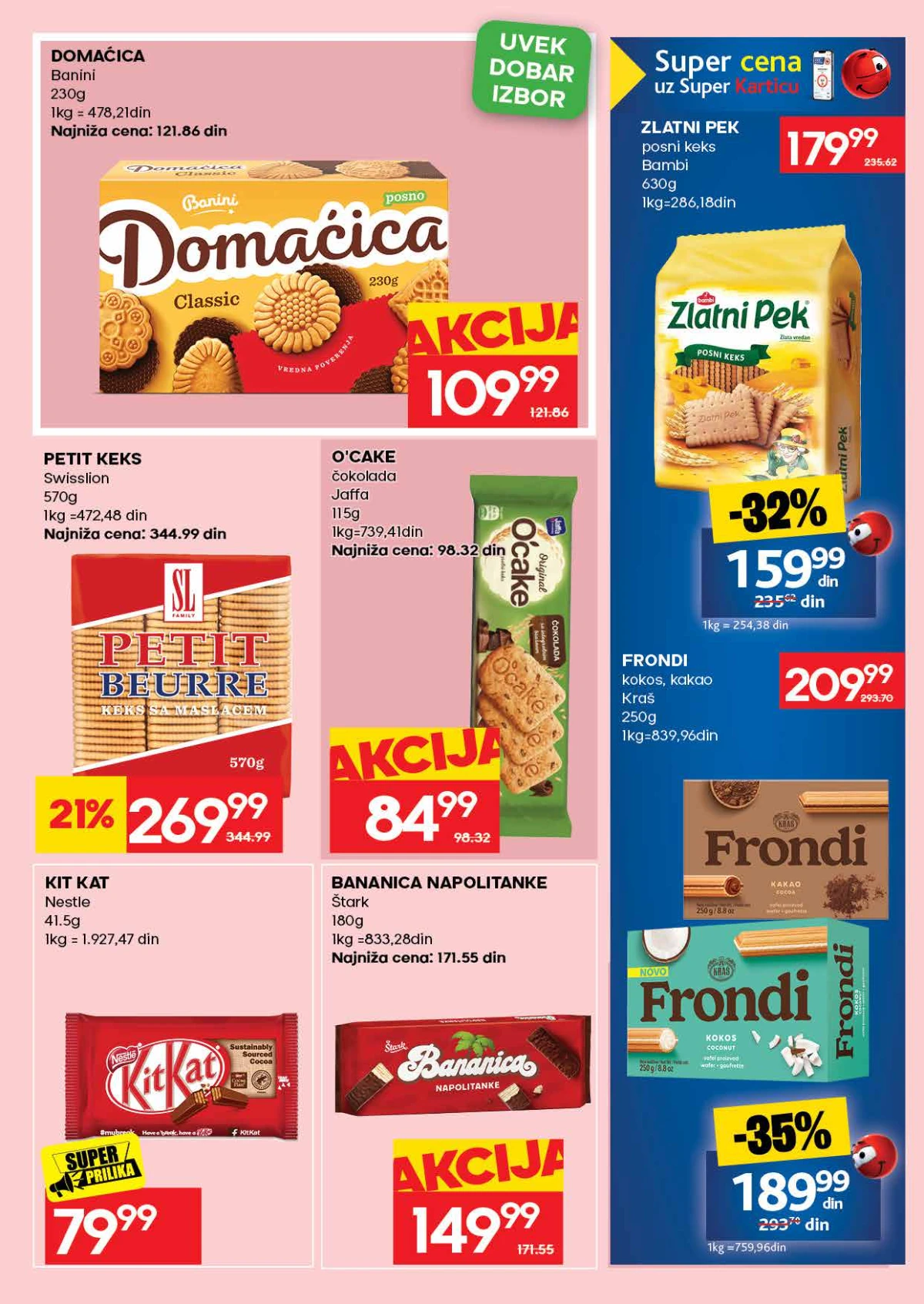 IDEA katalog – Domaćica, Petit Beurre, Jaffa O'Cake, Kit Kat i Frondi