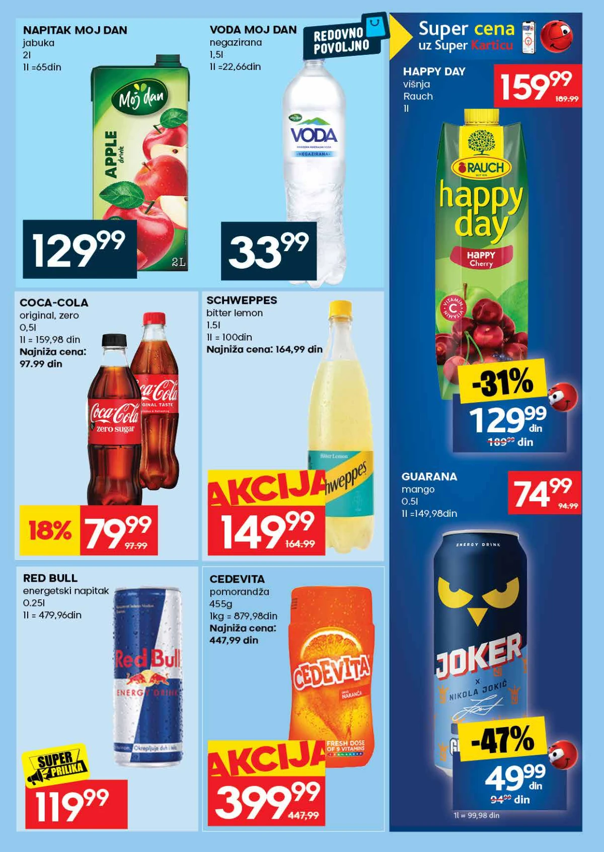 IDEA katalog – Coca-Cola, Schweppes, Red Bull, Cedevita, Happy Day i Guarana na akciji