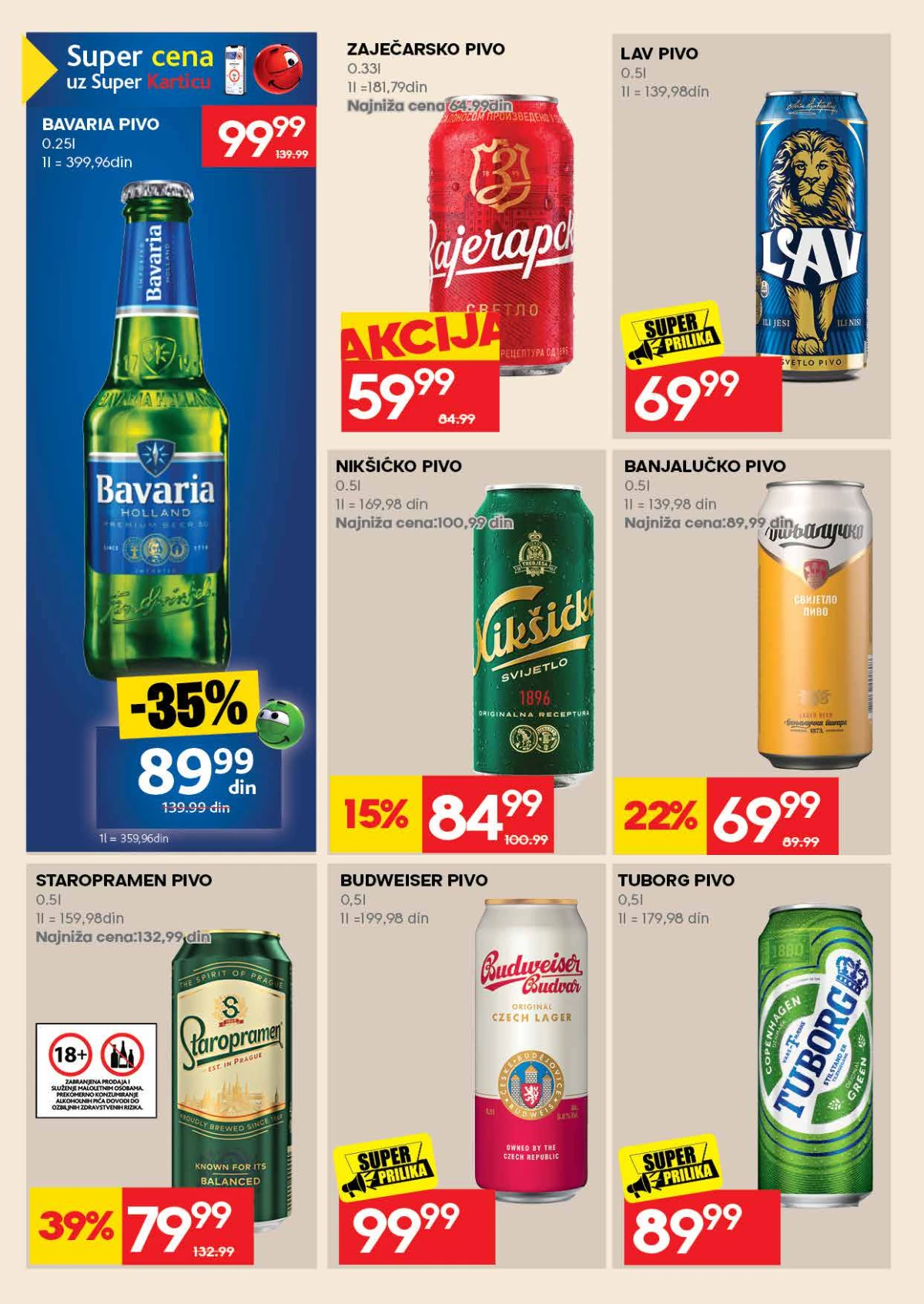 IDEA katalog – Bavaria, Zaječarsko, Lav, Nikšićko, Banjalučko, Staropramen i Tuborg pivo