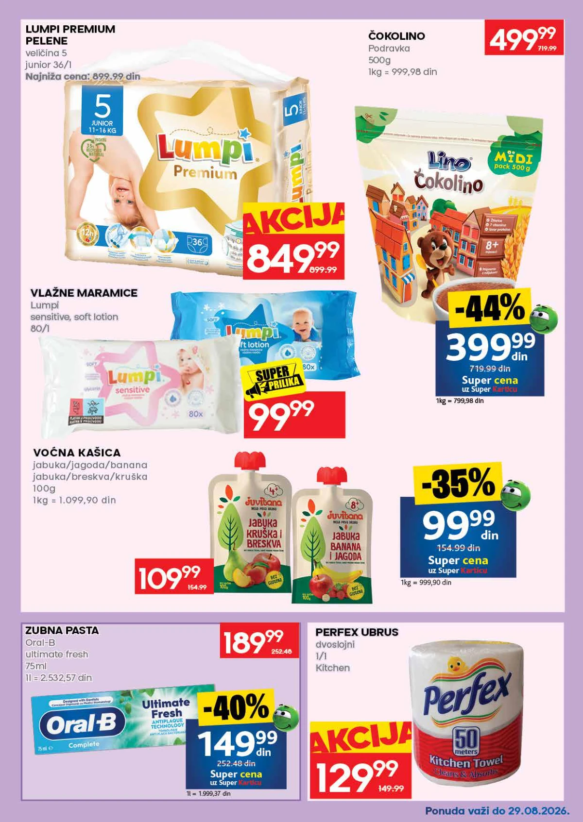 IDEA katalog – Lumpi pelene i maramice, Čokolino, Oral-B pasta i Perfex ubrus