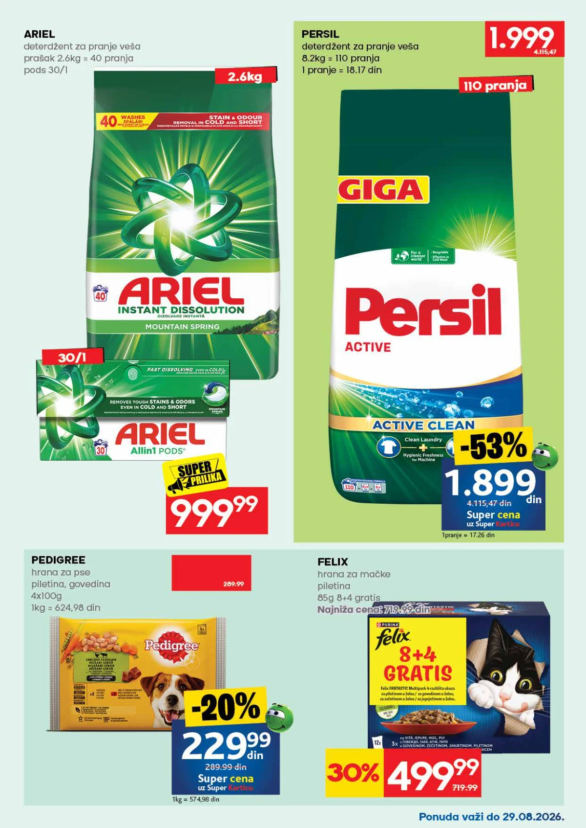 IDEA katalog – Ariel, Persil, Pedigree i Felix uz velike popuste