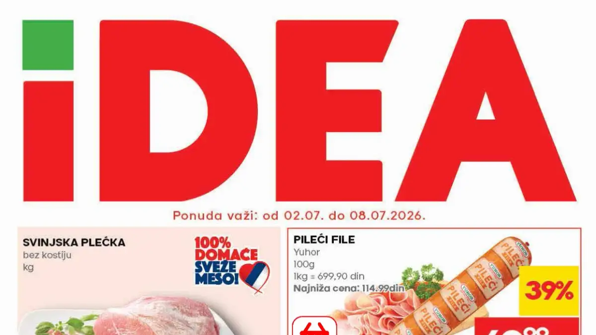 IDEA katalog sa popustima do 44% od 02. do 08.07.2026 – nedeljna akcija i velike uštede za svakodnevnu kupovinu