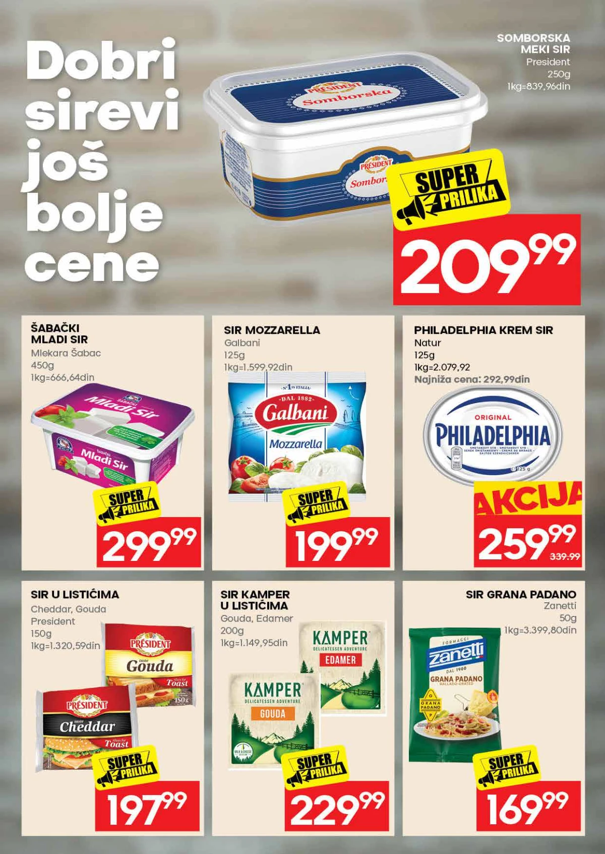 IDEA akcija strana 9 – mozzarella, mladi sir i Philadelphia krem sir na sniženju