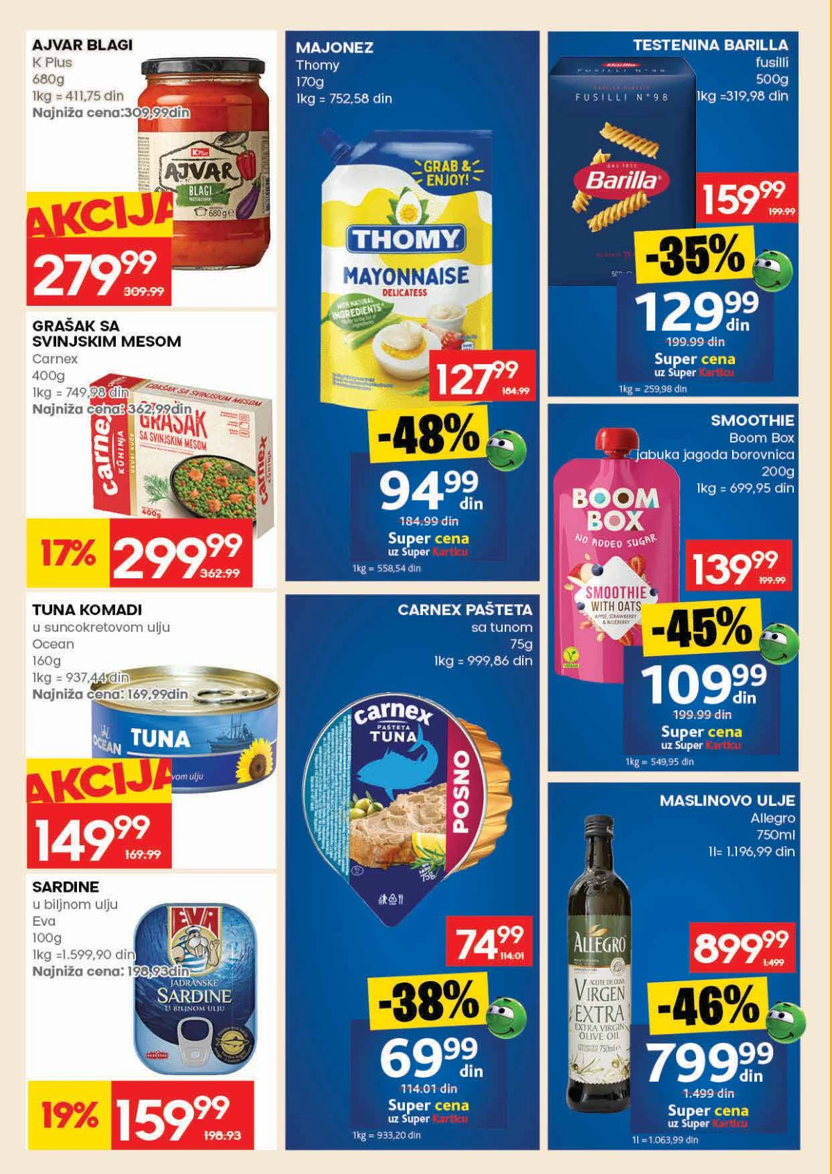 Brasno ulje testenina i osnovne namirnice na akciji