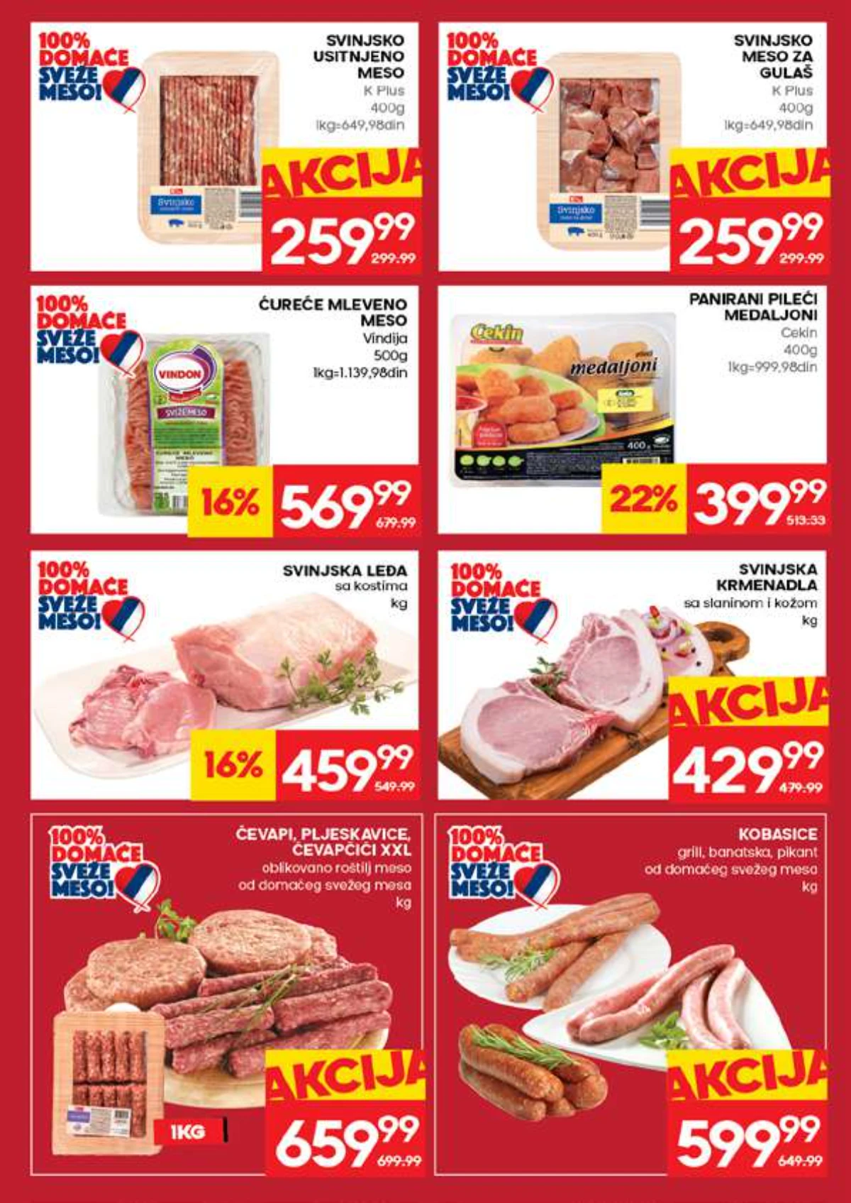 IDEA akcija – mleveno meso i kobasice IDEA katalog strana 5 – ćevapi, kobasice i svinjsko meso na sniženju