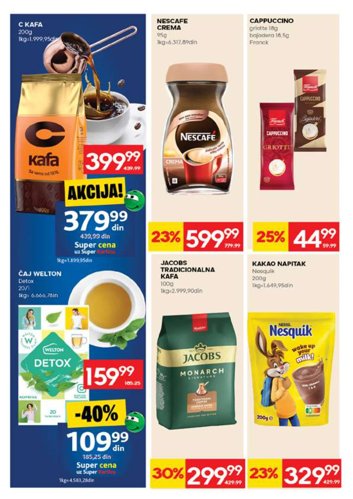 IDEA akcija – kafa i cappuccino IDEA katalog strana 14 – C kafa, Jacobs i Nescafe na sniženju