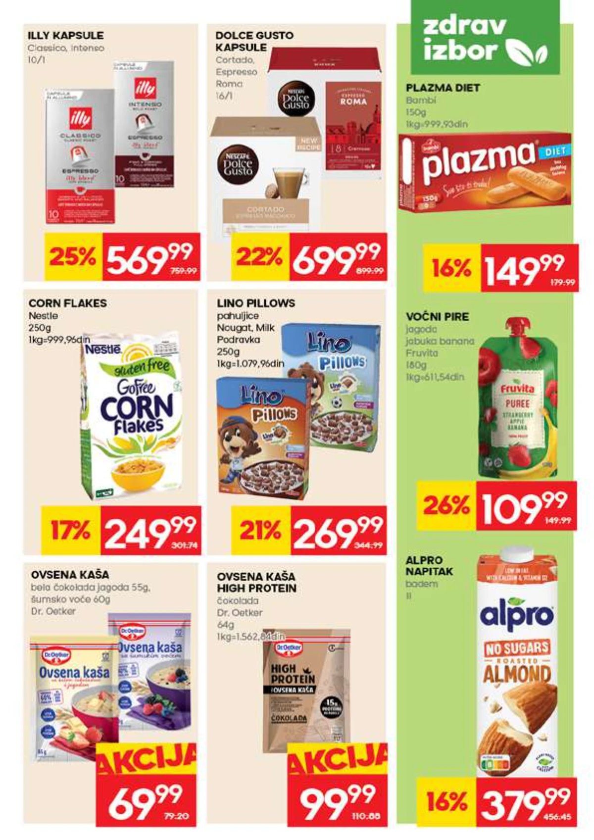 IDEA katalog – zdrav izbor i doručak IDEA akcija strana 15 – Plazma Diet, ovsena kaša i Alpro napitak