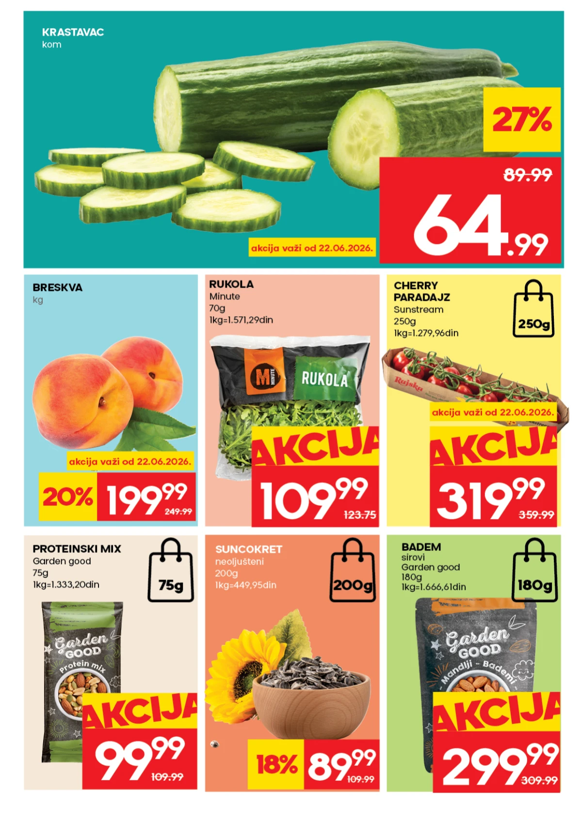 IDEA katalog strana 3 – krastavac, breskve i zdrave grickalice