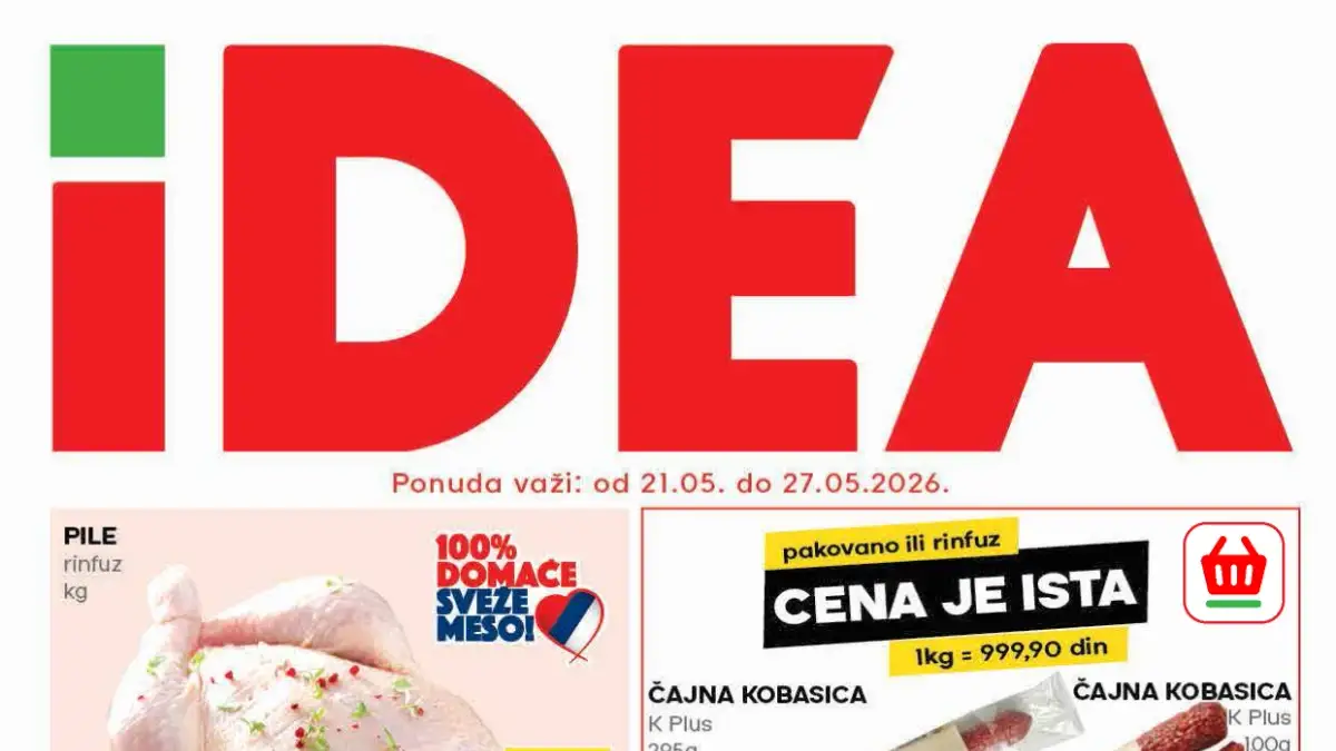 IDEA katalog 21–27.05.2026 – više od 300 proizvoda na sniženju do 49% uključujući meso, voće, mlečne proizvode i delikatese