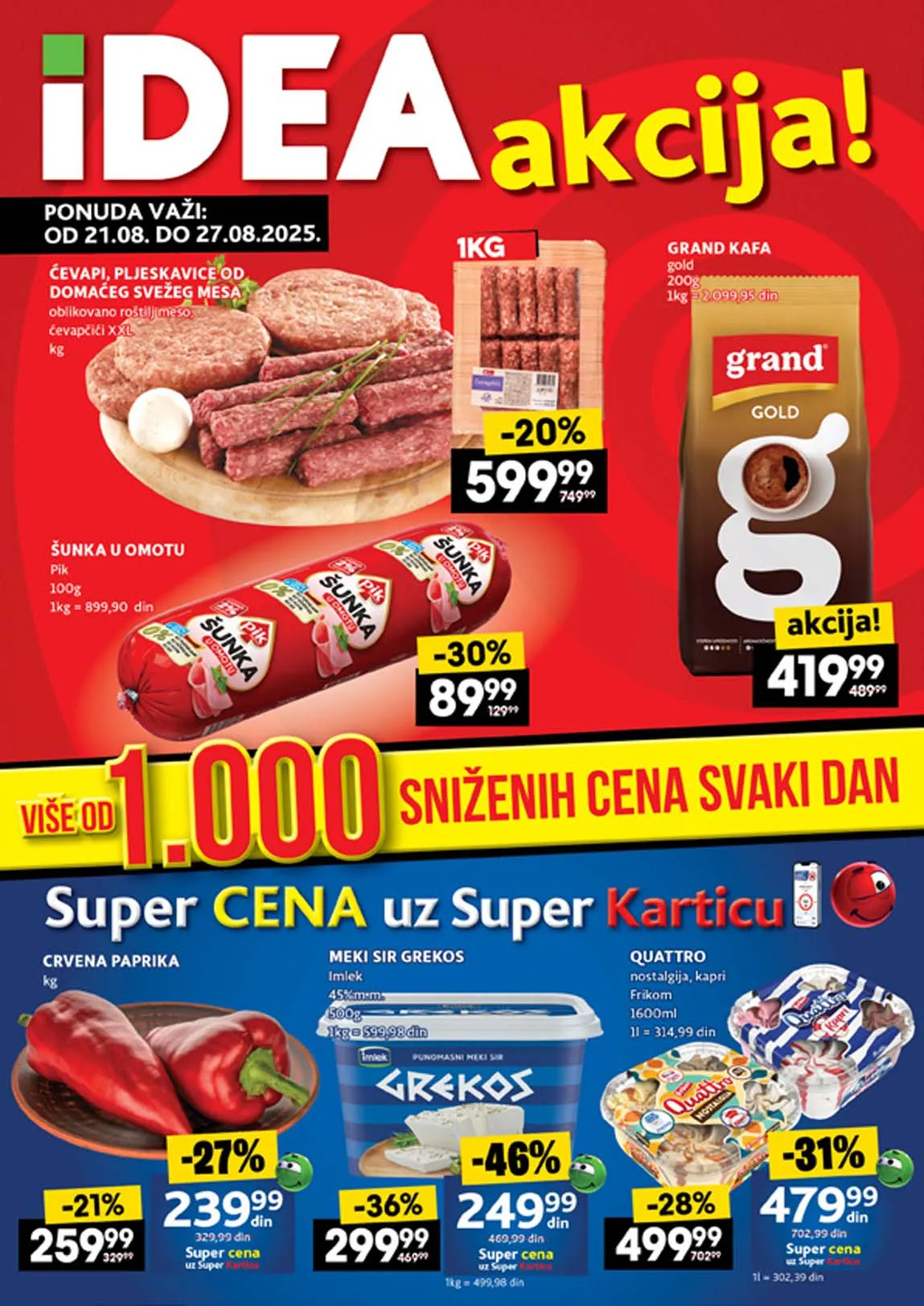 IDEA akcija – Nedeljni katalog sniženja | Sniženja do 27.08.2025.