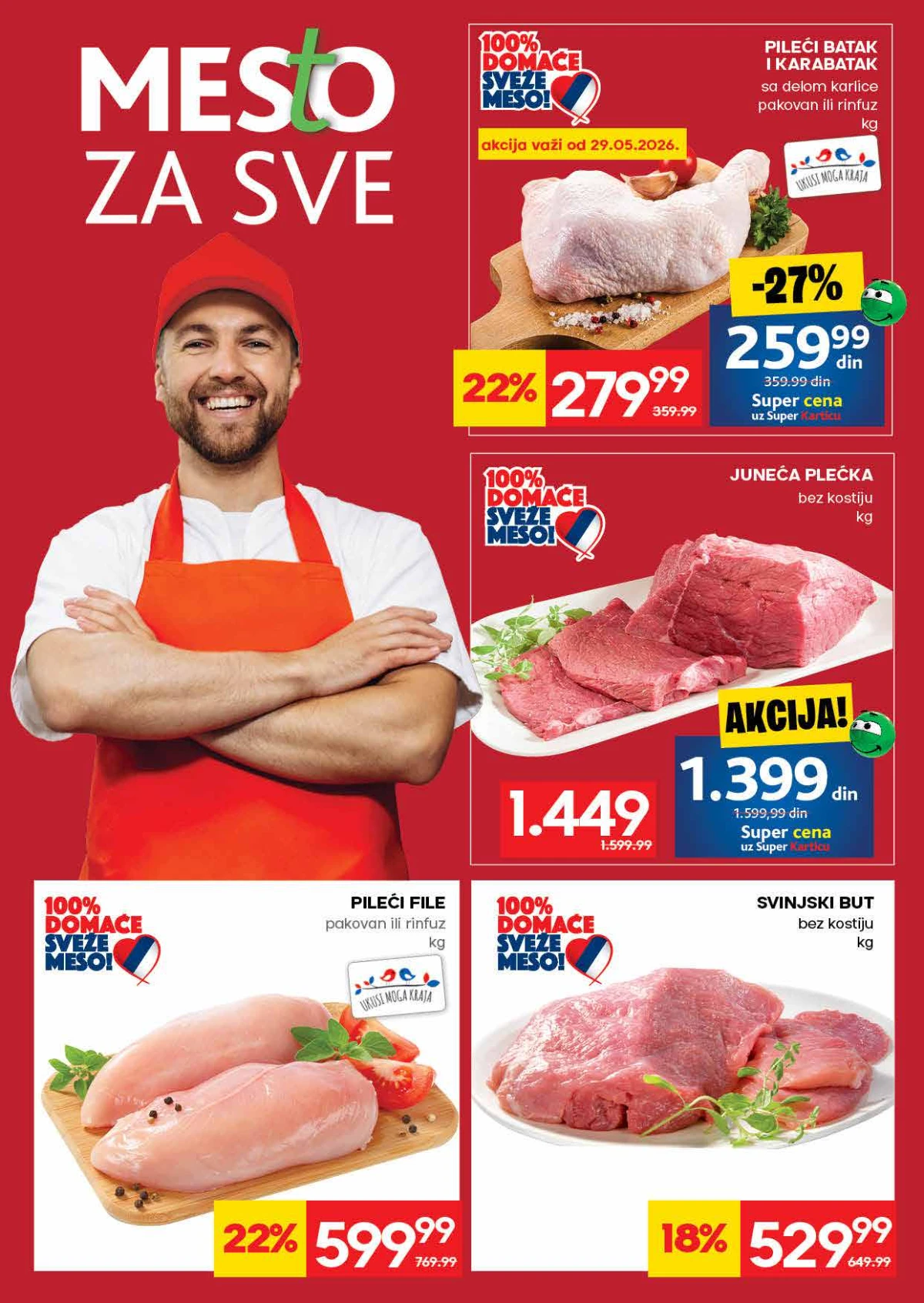 IDEA katalog – akcija na sveže meso i pileći file IDEA akcija strana 4 – pileći file, juneća plećka i svinjski but na sniženju