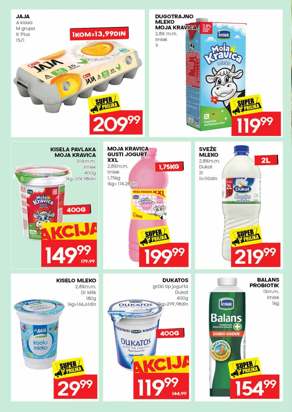 IDEA akcija do 03.06.2026 – mleko i jogurt po TOP cenama IDEA katalog strana 10 – mleko, jogurt i probiotski proizvodi na akciji