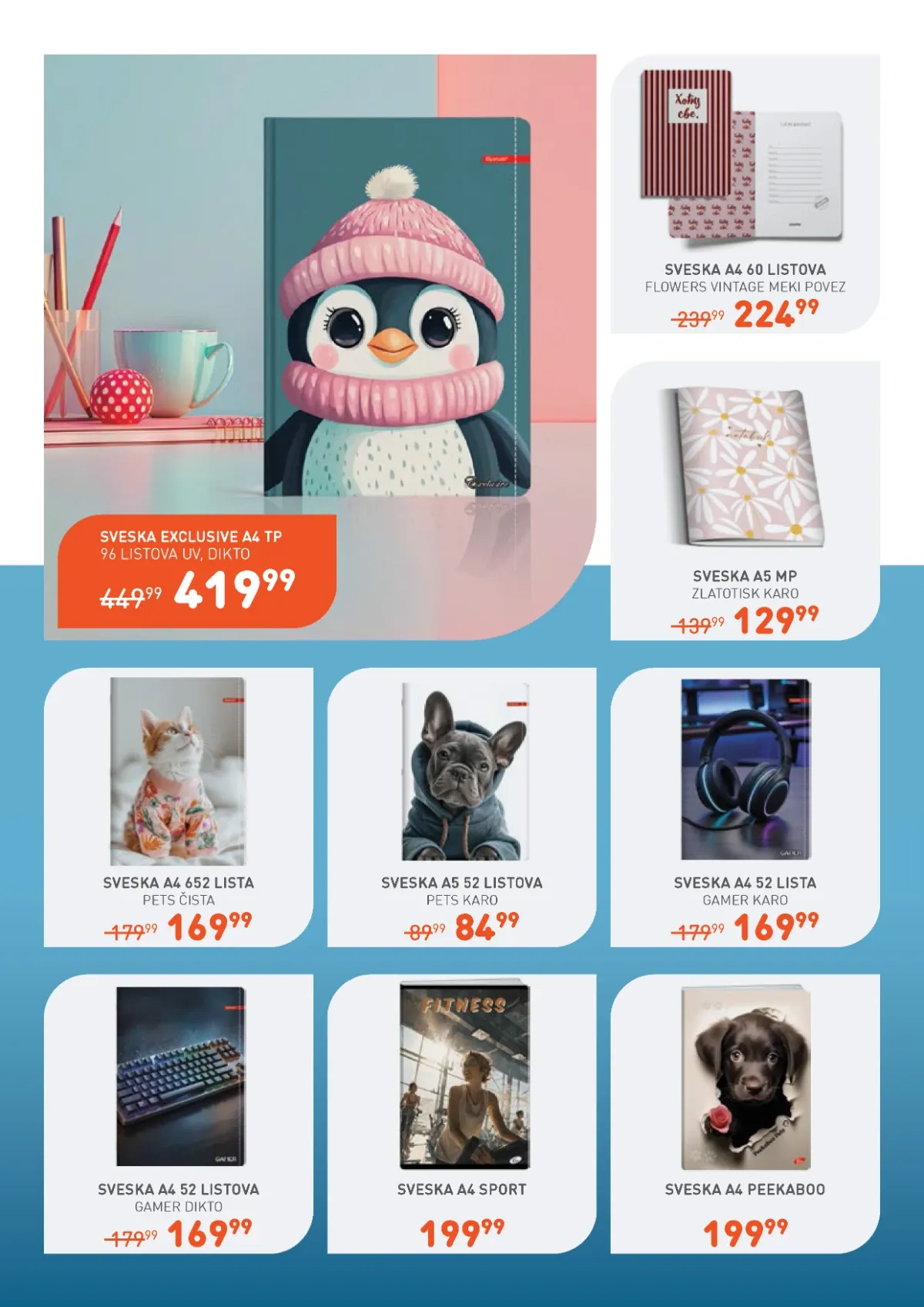 Jumbo školske sveske – Exclusive, Pets, Gamer, Sport i drugi modeli