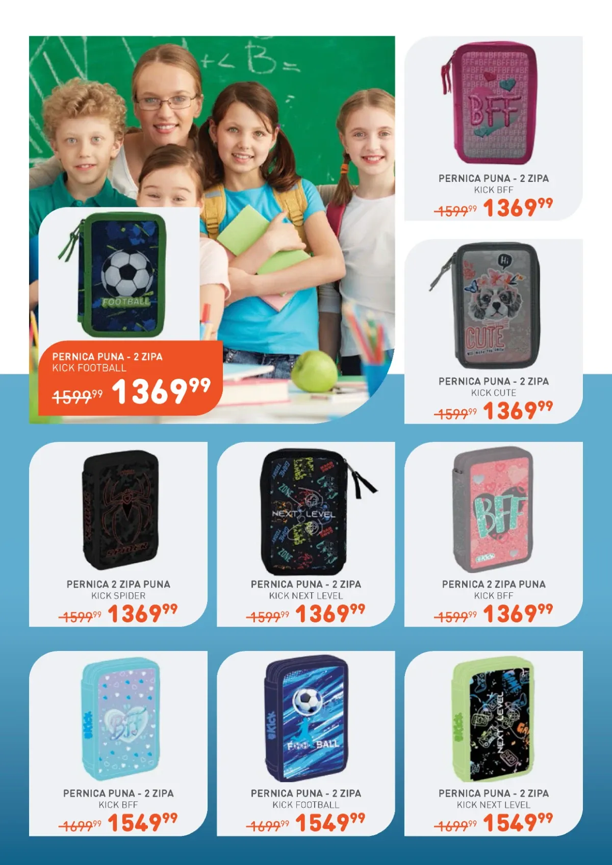 Jumbo Sve za školu katalog – pernice sa dva zipa i školski pribor po akcijskim cenama