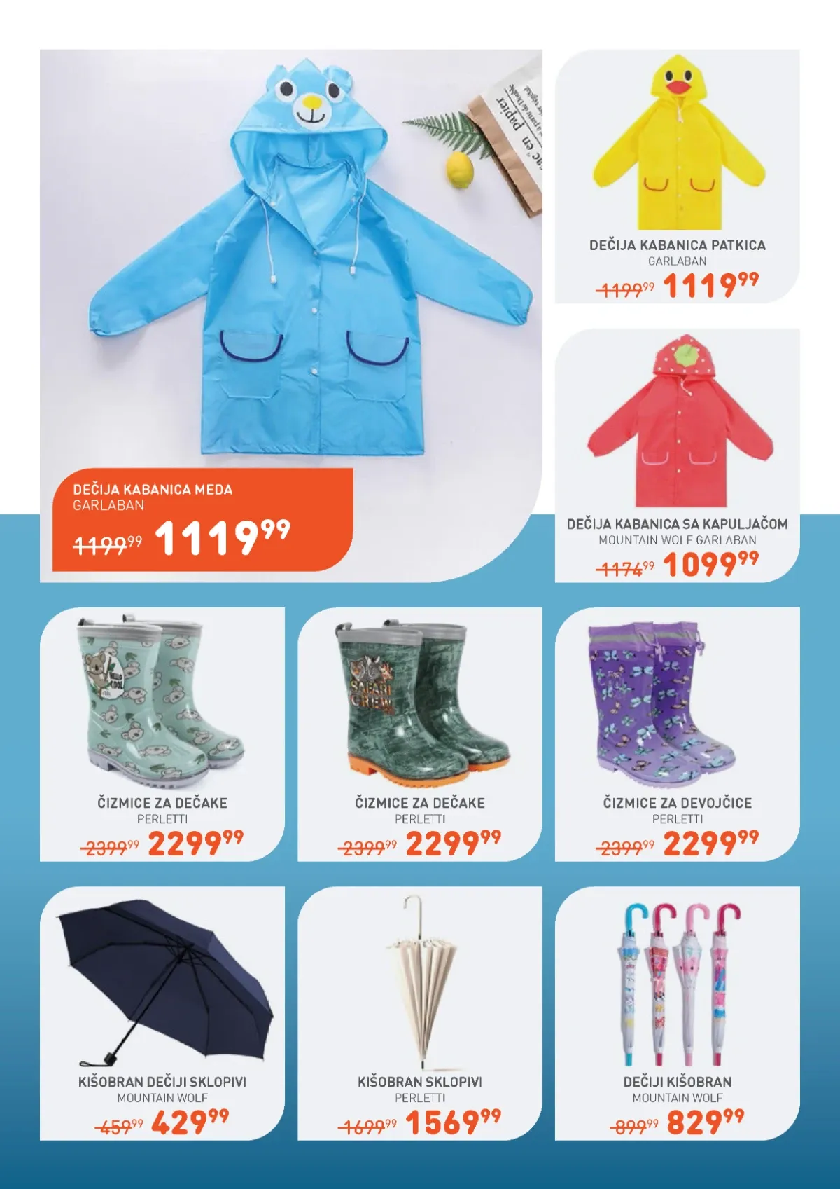 Jumbo Sve za školu katalog – dečje kabanice, gumene čizme i kišobrani
