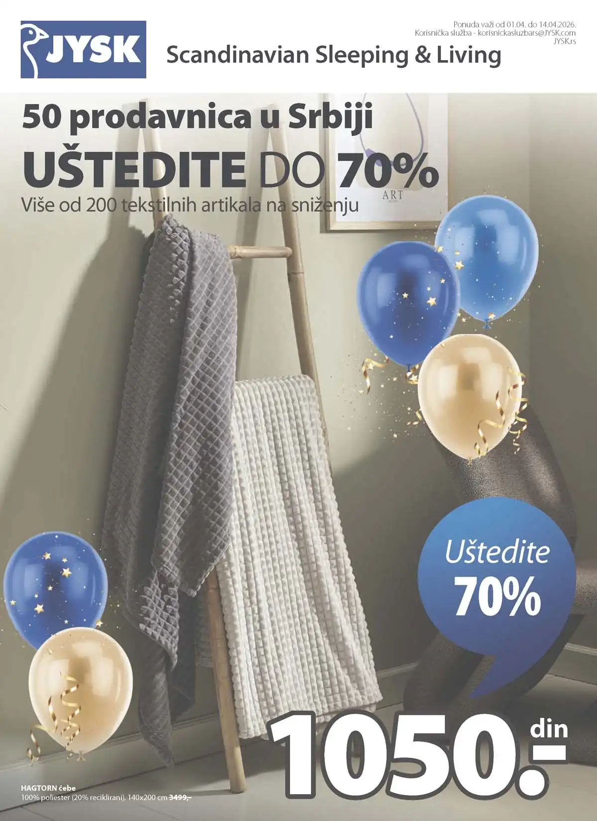 JYSK katalog sniženja do 14.04.2026 strana 1 nameštaj i oprema za dom