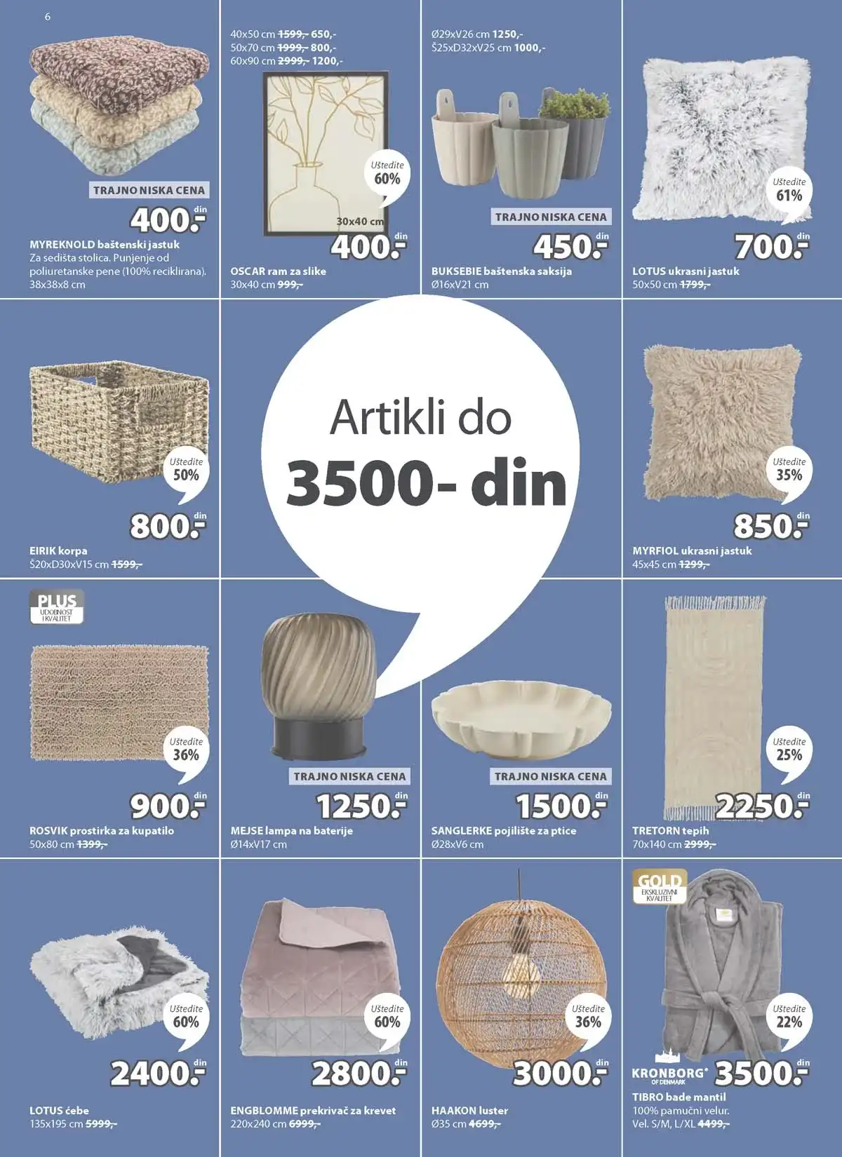 JYSK katalog sniženja do 14.04.2026 strana 6 oprema za dom i nameštaj