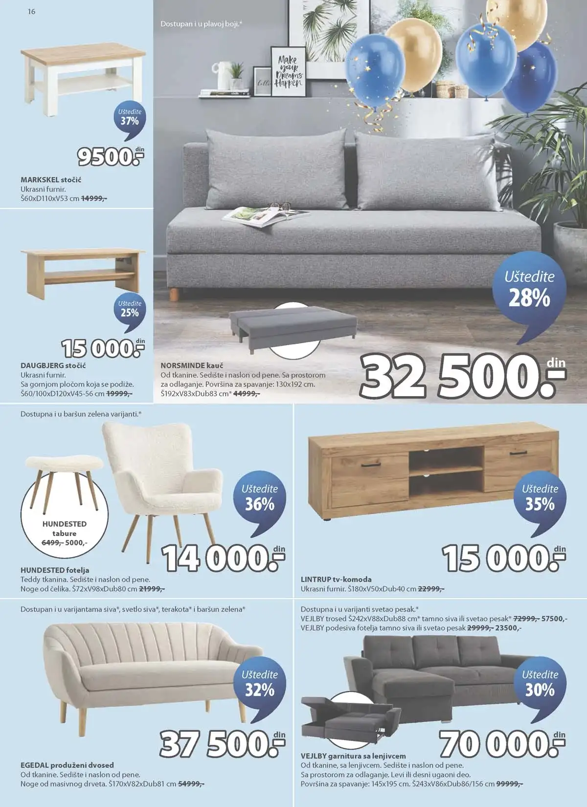 JYSK katalog sniženja do 14.04.2026 strana 16 nameštaj i kućni tekstil