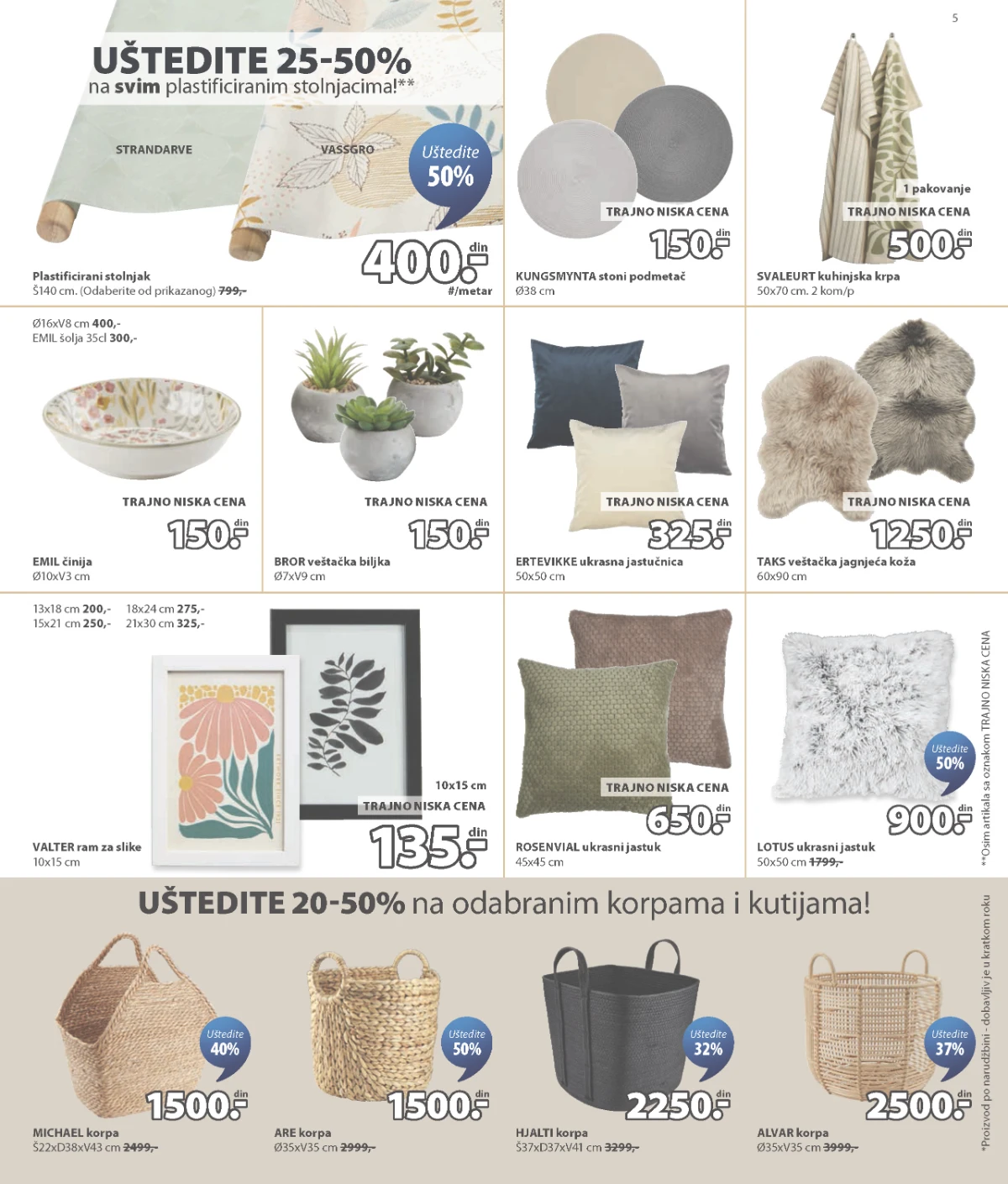 JYSK katalog strana 5 – dekoracija, korpe i dodaci za dom
