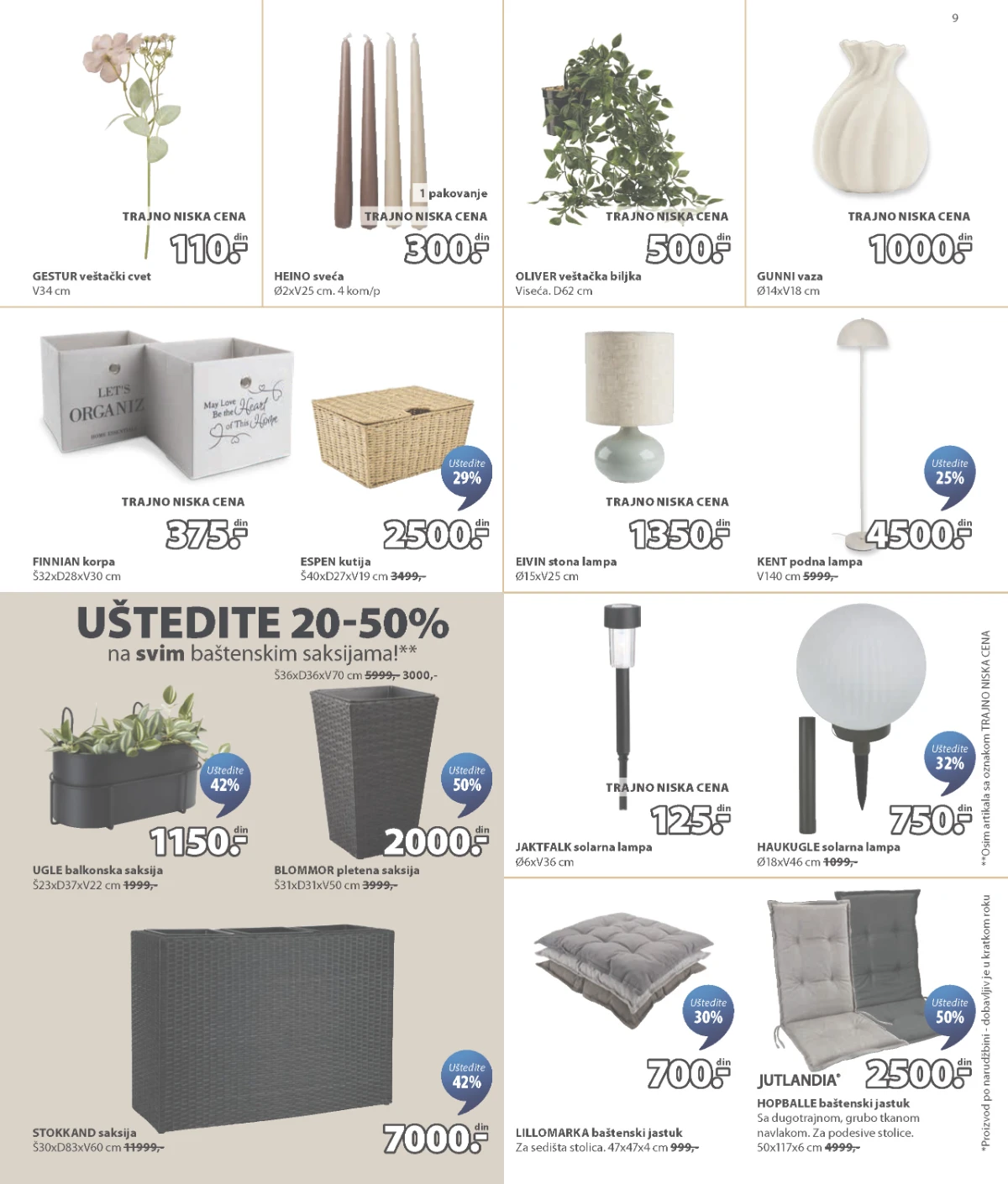 JYSK katalog sa ponudom baštenskih garnitura, stolova i stolica