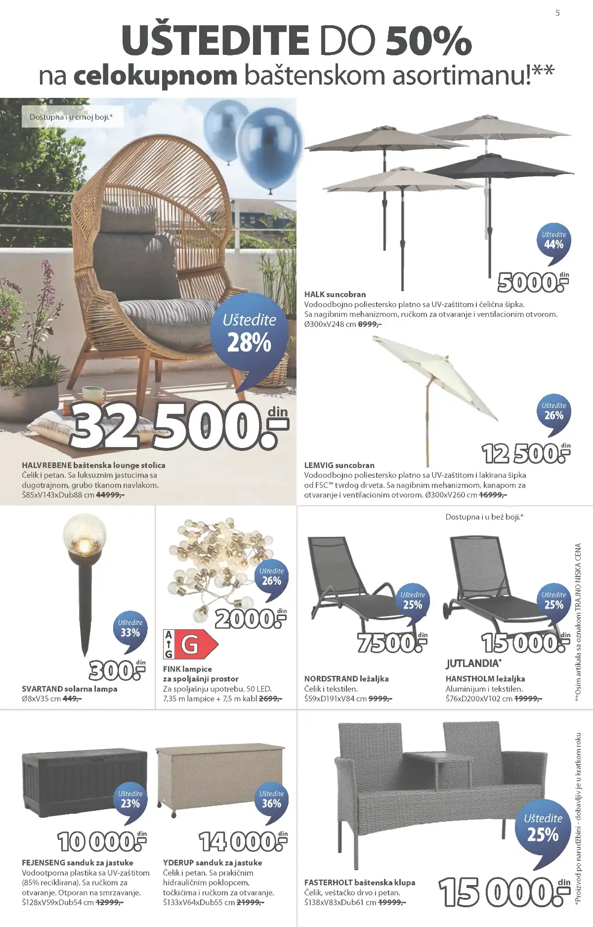 JYSK akcija do 50% baštenski nameštaj dekoracija terasa balkon strana 5