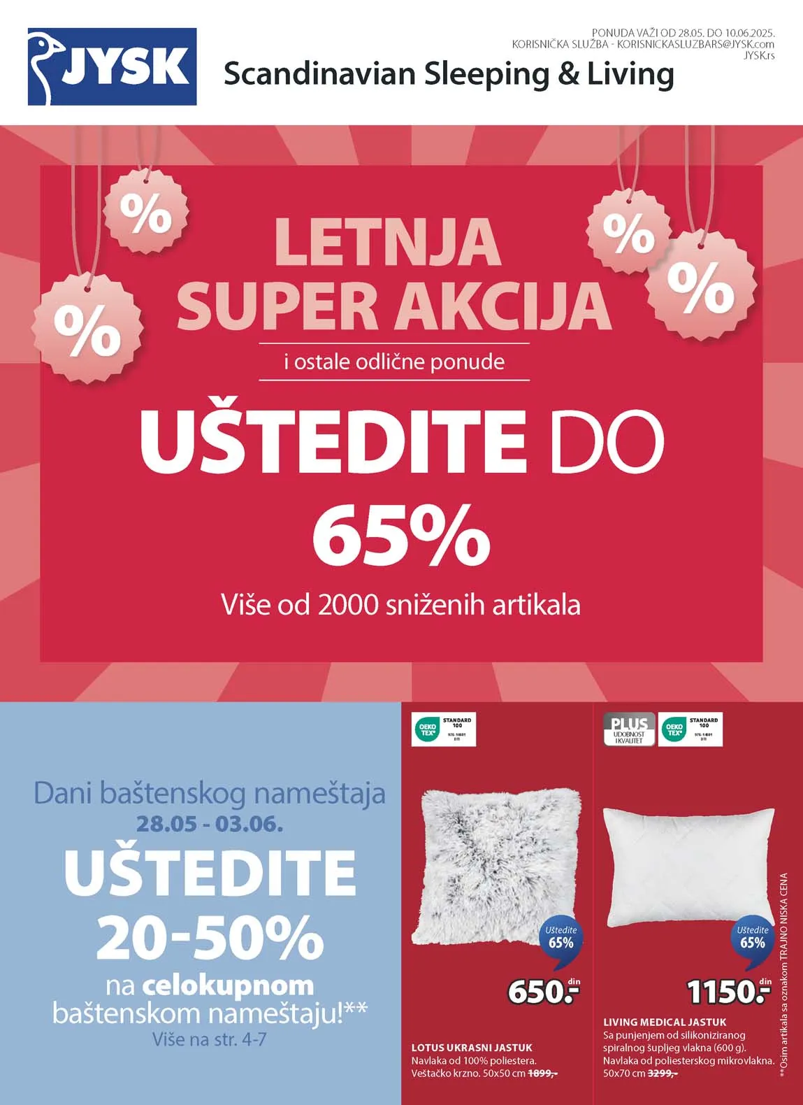 JYSK Akcija LETNA SUPER AKCIJA sniženja 10.06.2025