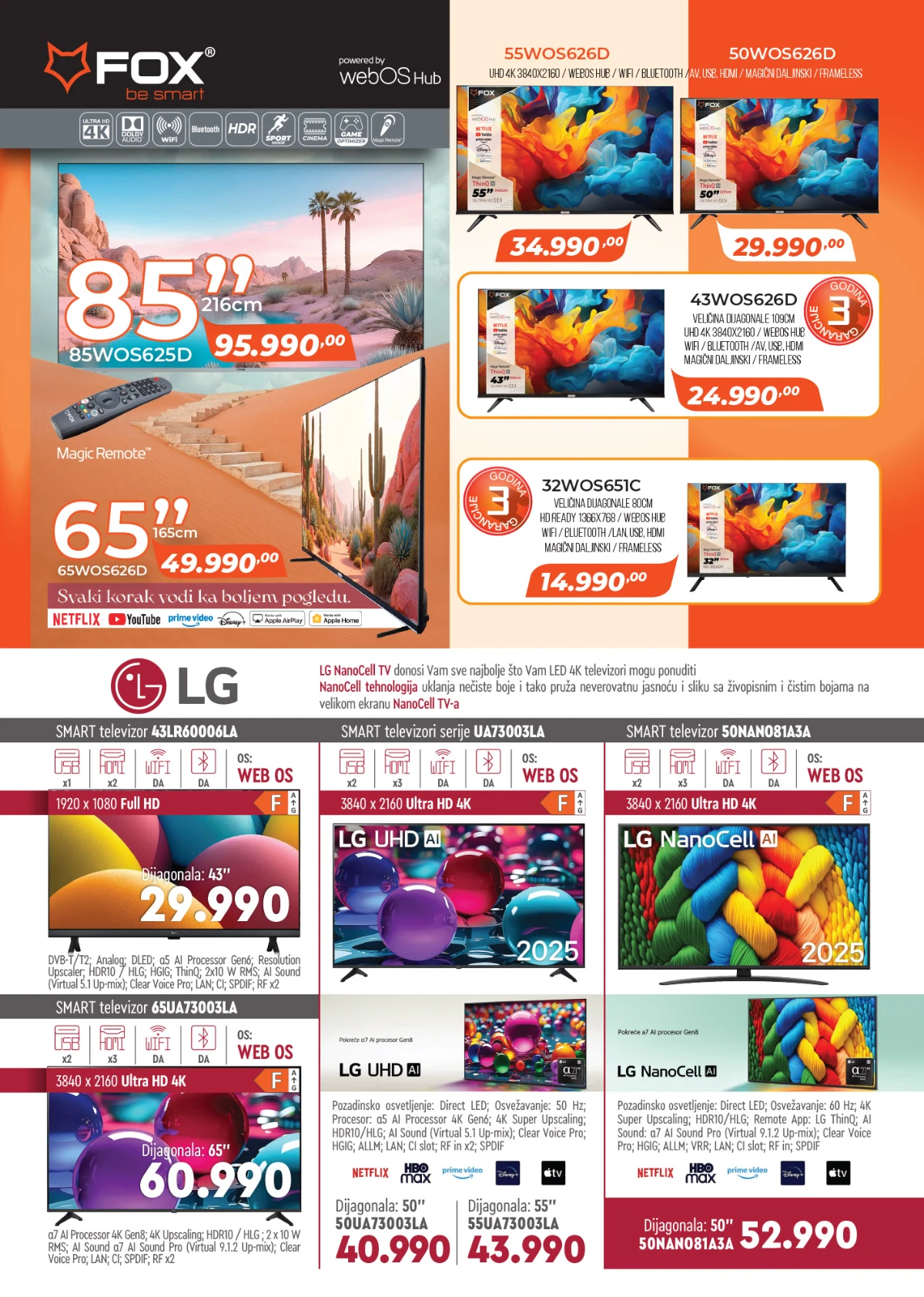 Kondor AS katalog maj 2026 FOX i LG televizori akcija 4K modeli strana 3