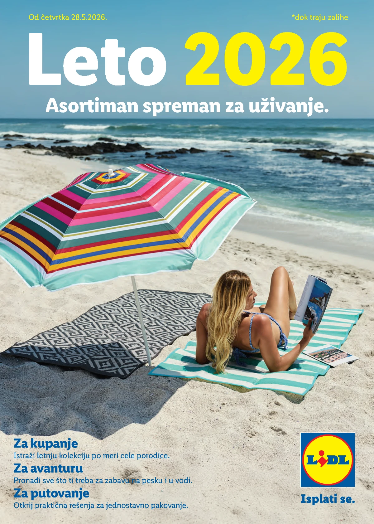 Lidl Leto 2026 katalog – kupaći kostimi, papuče, suncobrani, rashladne torbe i oprema za plažu