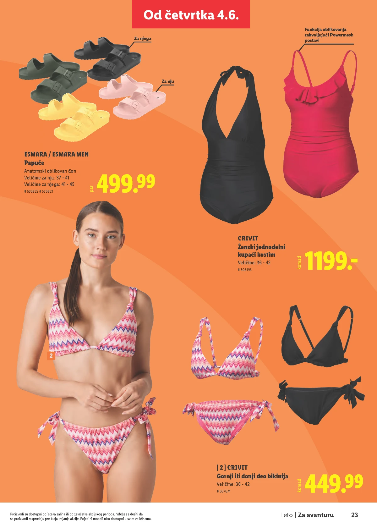 Lidl Leto 2026 strana 23 – oprema za kupanje, plažu i putovanja Lidl Leto 2026 strana 23 – asortiman za uživanje tokom leta