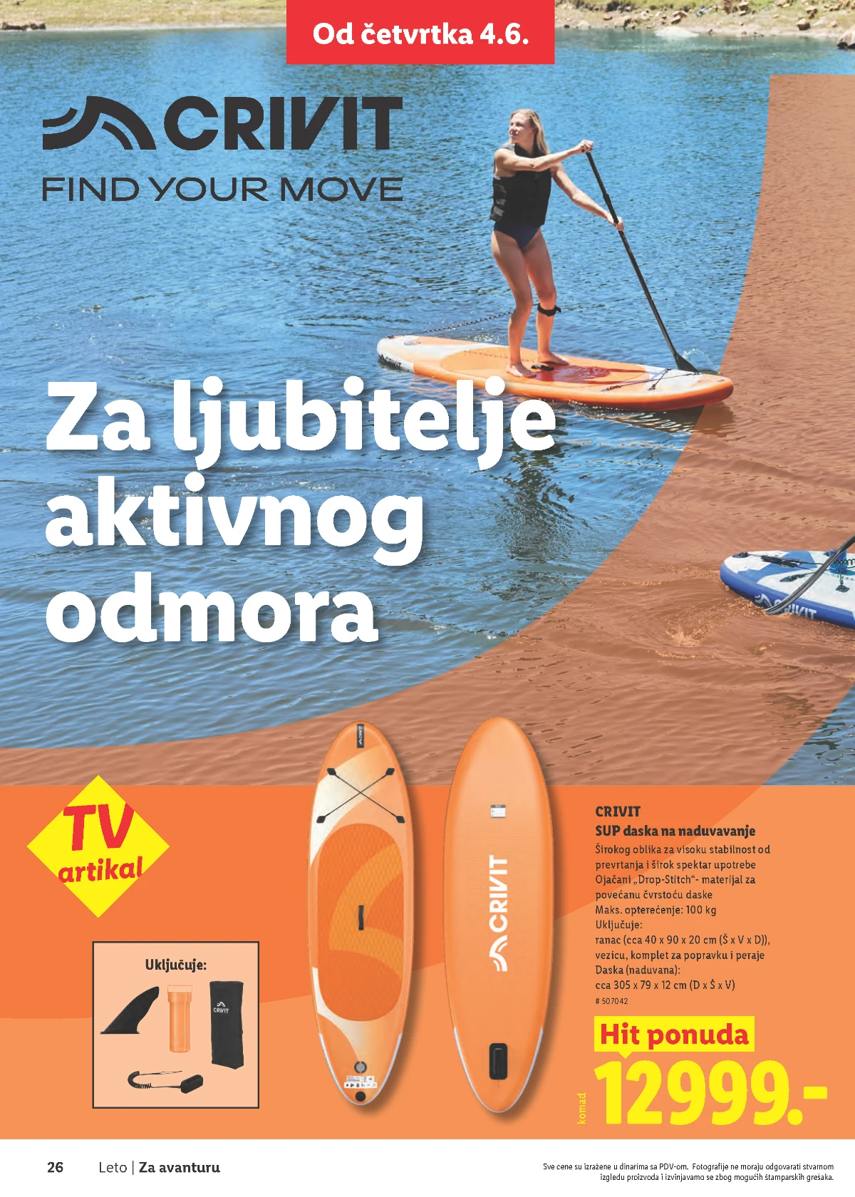 Lidl Leto 2026 strana 26 – oprema za kupanje, plažu i putovanja Lidl Leto 2026 strana 26 – asortiman za uživanje tokom leta